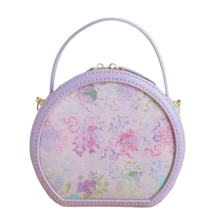 Round Box Bag-Ancient Coin and Three Plenties Motif