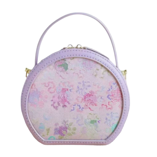 Round Box Bag-Ancient Coin and Three Plenties Motif