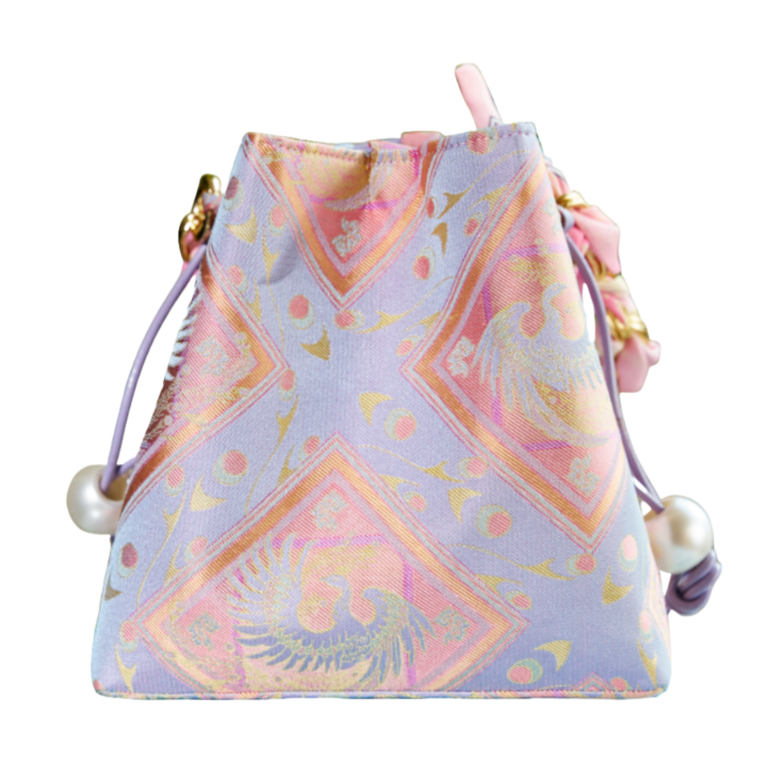 Bucket Bag-Peacock Falling Treasure Pattern