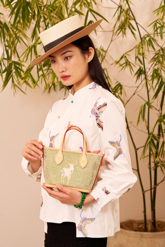 Tote Bag-Harmony of Deer & Bamboo
