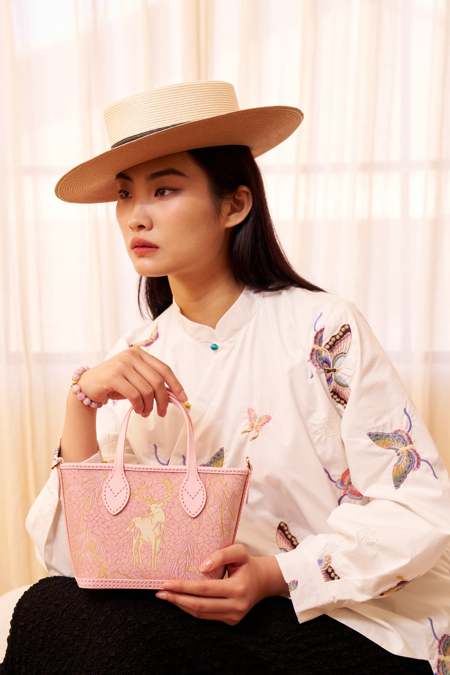 Tote Bag-Harmony of Deer & Bamboo