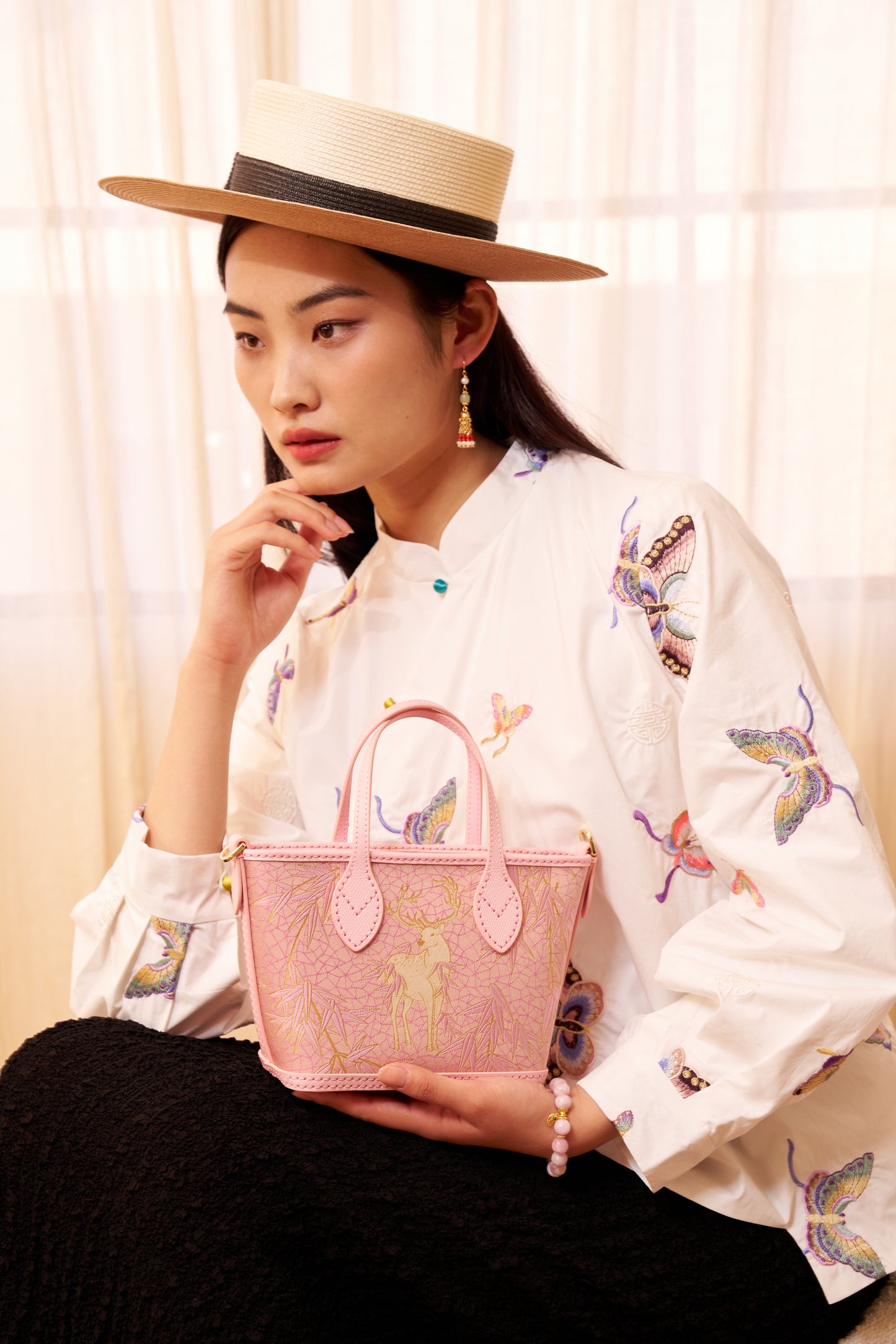 Tote Bag-Harmony of Deer & Bamboo