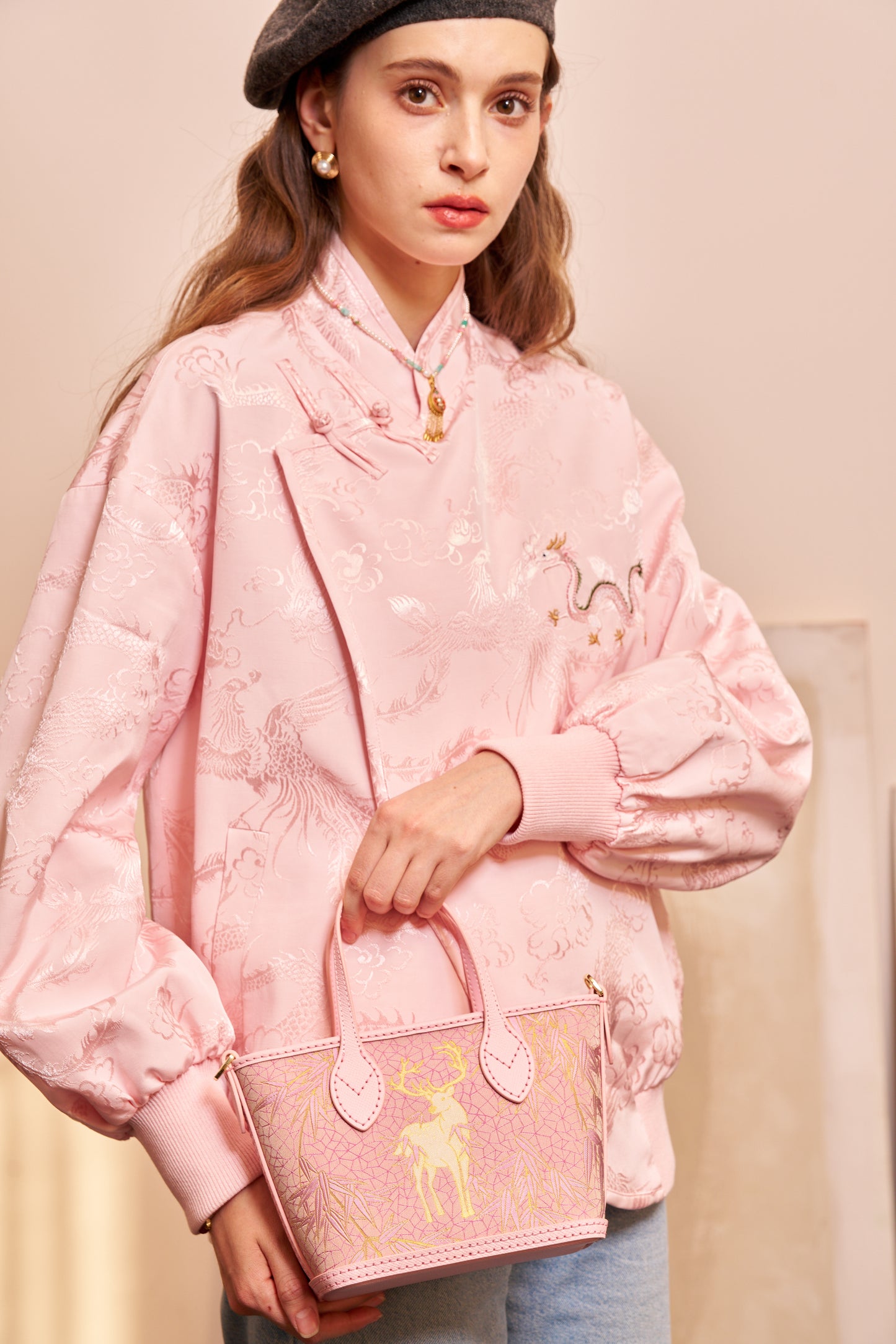 Tote Bag-Harmony of Deer & Bamboo