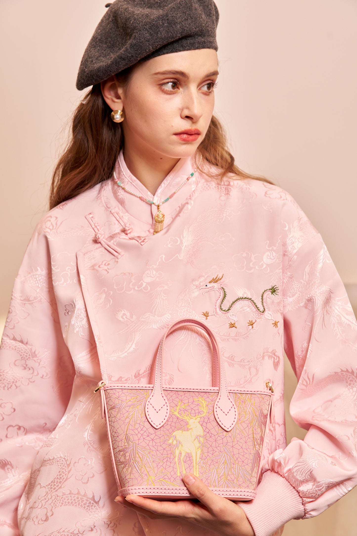 Tote Bag-Harmony of Deer & Bamboo