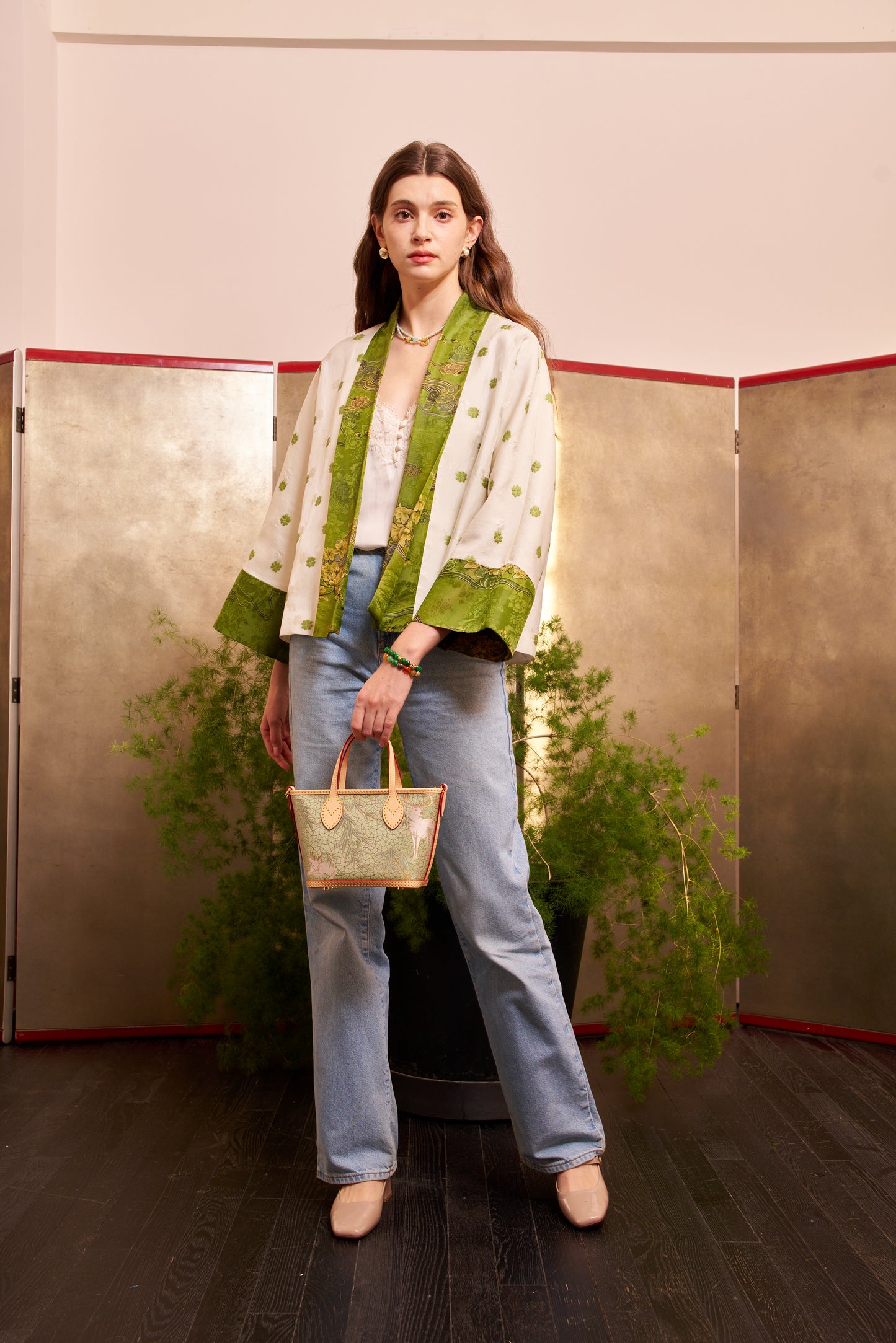 Tote Bag-Harmony of Deer & Bamboo