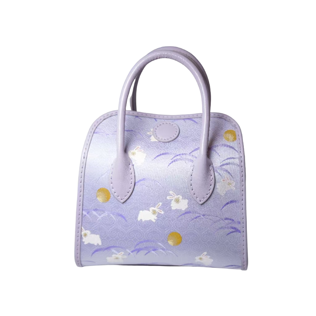 Milk Box Bag - Purple Rabbit Rising in the East