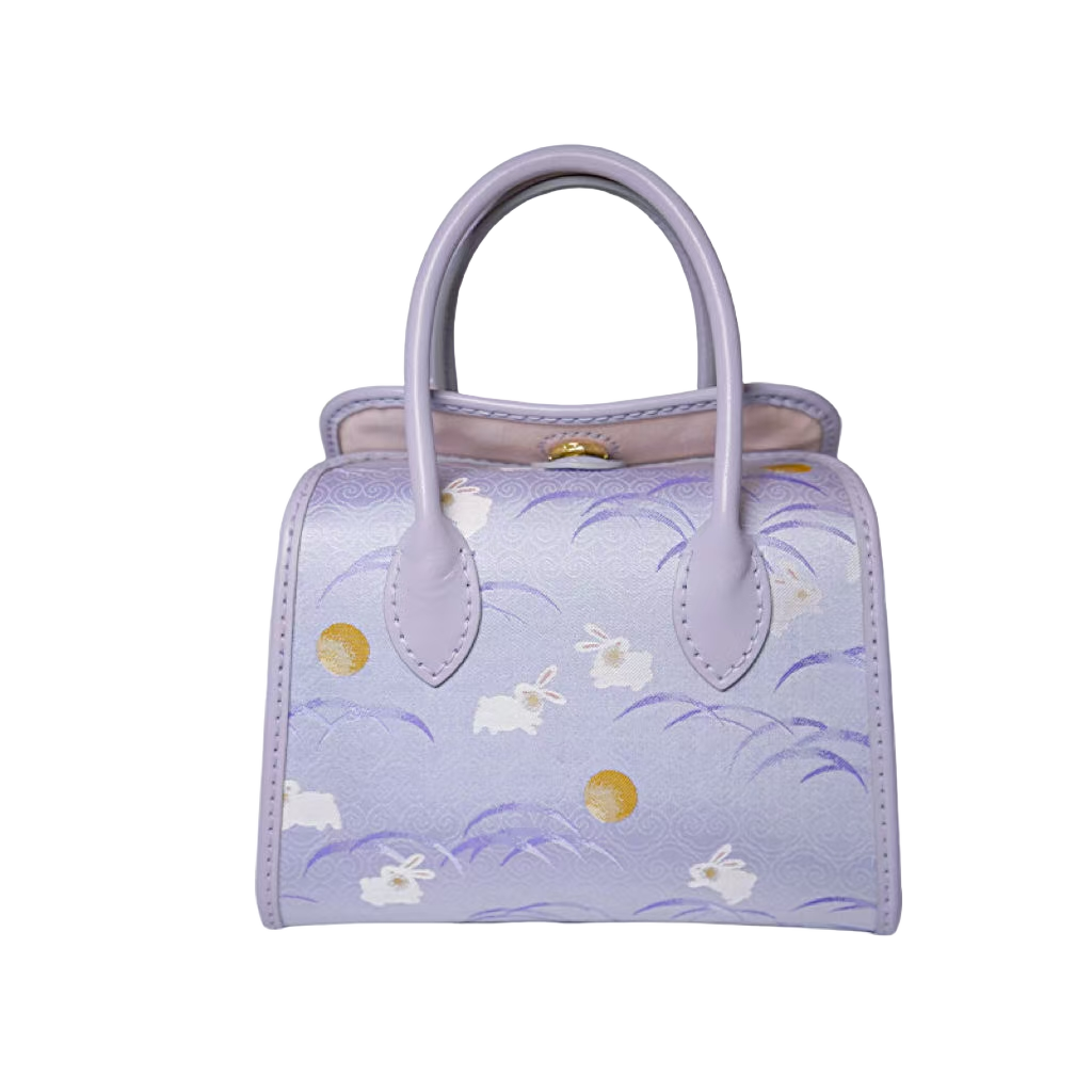 Milk Box Bag - Purple Rabbit Rising in the East