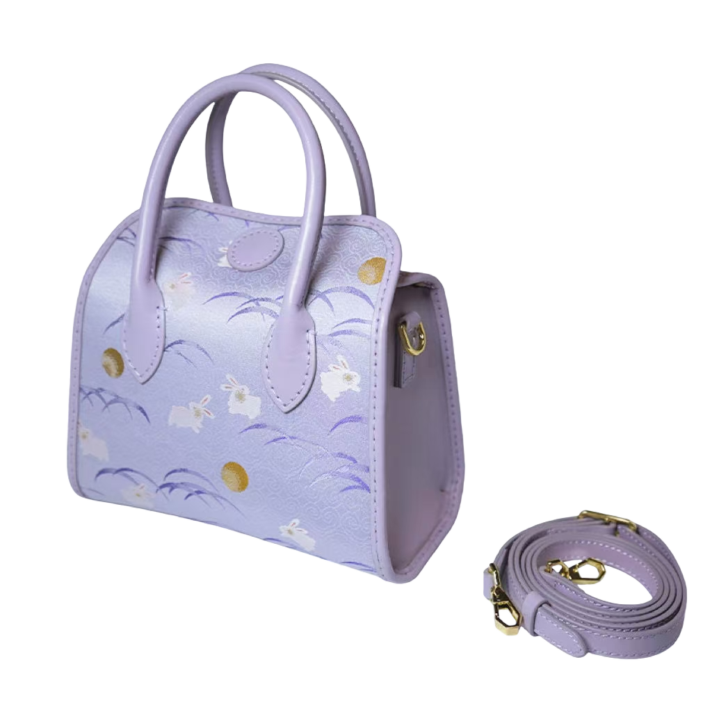 Milk Box Bag - Purple Rabbit Rising in the East
