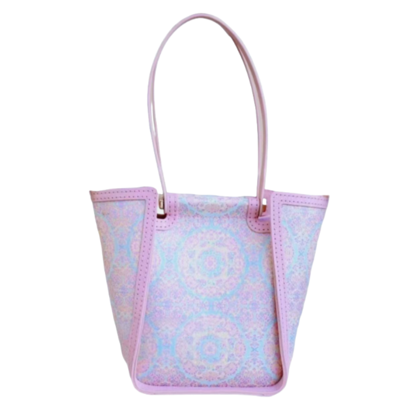 Tote bag-Green-ground Tuanhua Floral Pattern