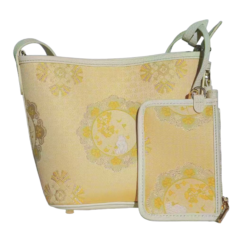 Bucket Bag- Ginkgo Pattern