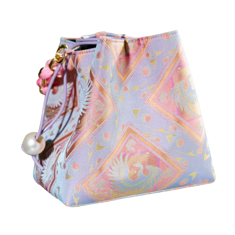 Bucket Bag-Peacock Falling Treasure Pattern