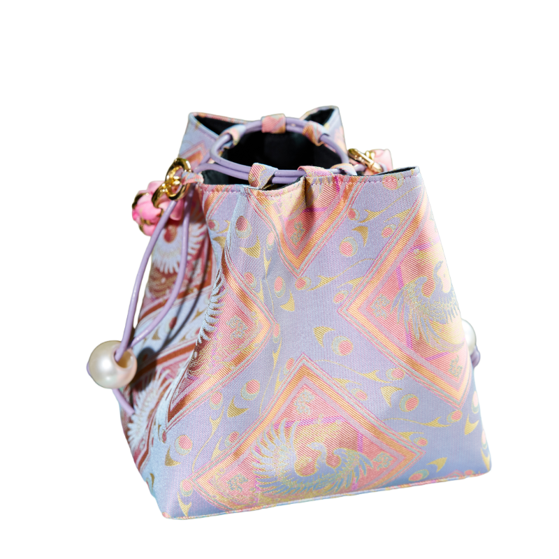 Bucket Bag-Peacock Falling Treasure Pattern