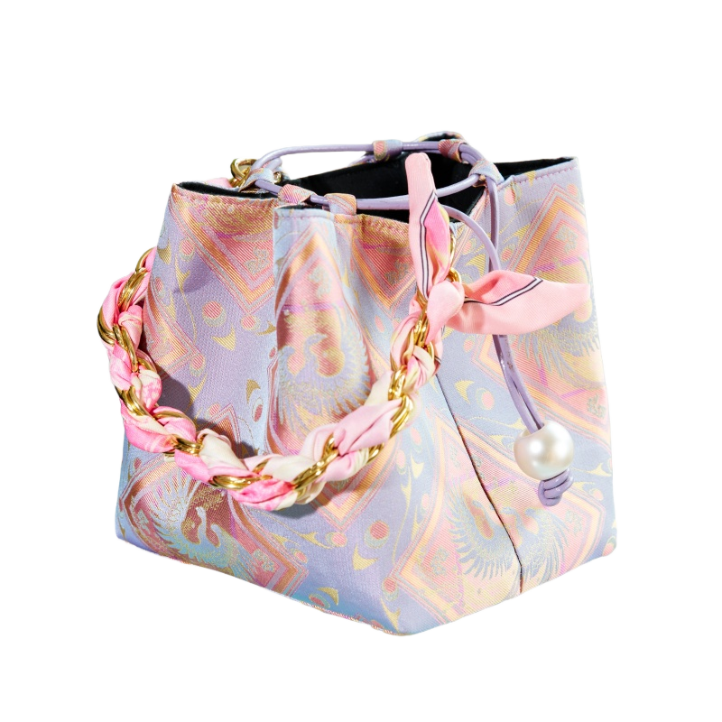 Bucket Bag-Peacock Falling Treasure Pattern