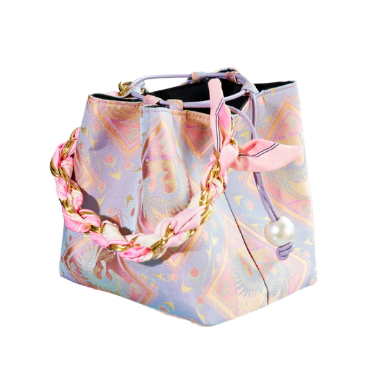 Bucket Bag-Peacock Falling Treasure Pattern