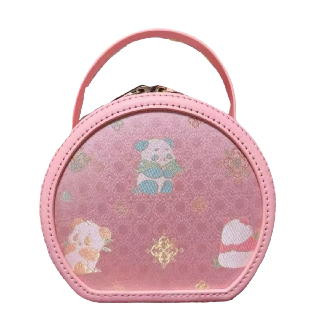 Round Box Bag - Panda Harmony