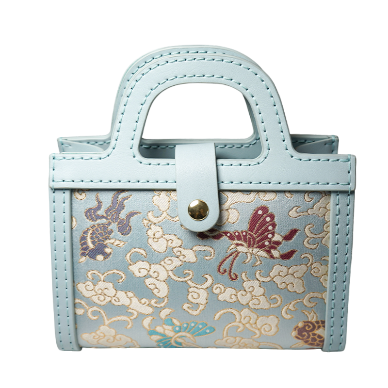 Small Square Bag - Goldfish with colorful butterflies