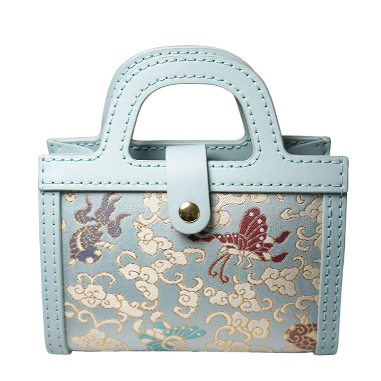 Small Square Bag - Goldfish with colorful butterflies