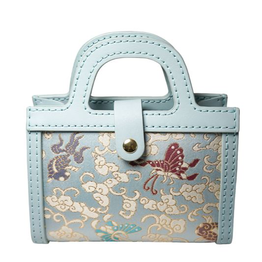 Small Square Bag - Goldfish with colorful butterflies