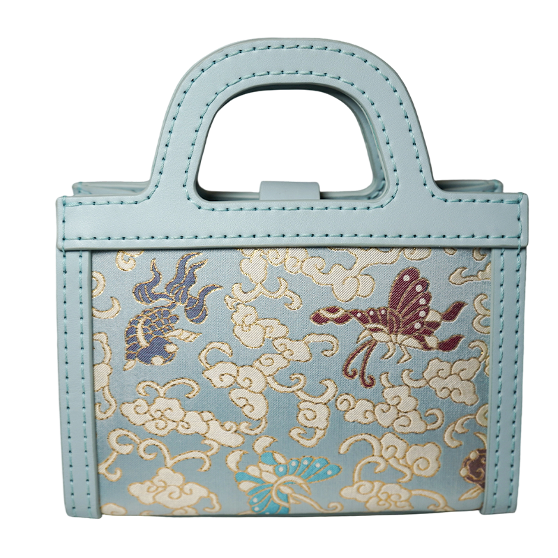 Small Square Bag - Goldfish with colorful butterflies