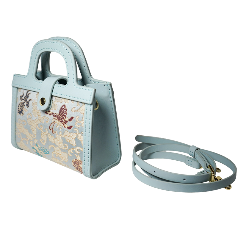 Small Square Bag - Goldfish with colorful butterflies