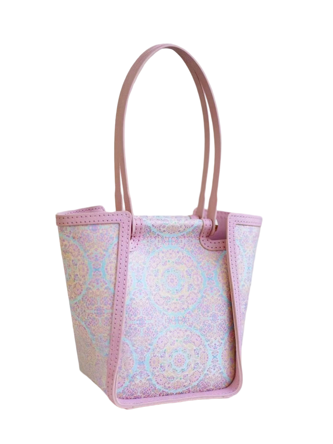 Tote bag-Green-ground Tuanhua Floral Pattern