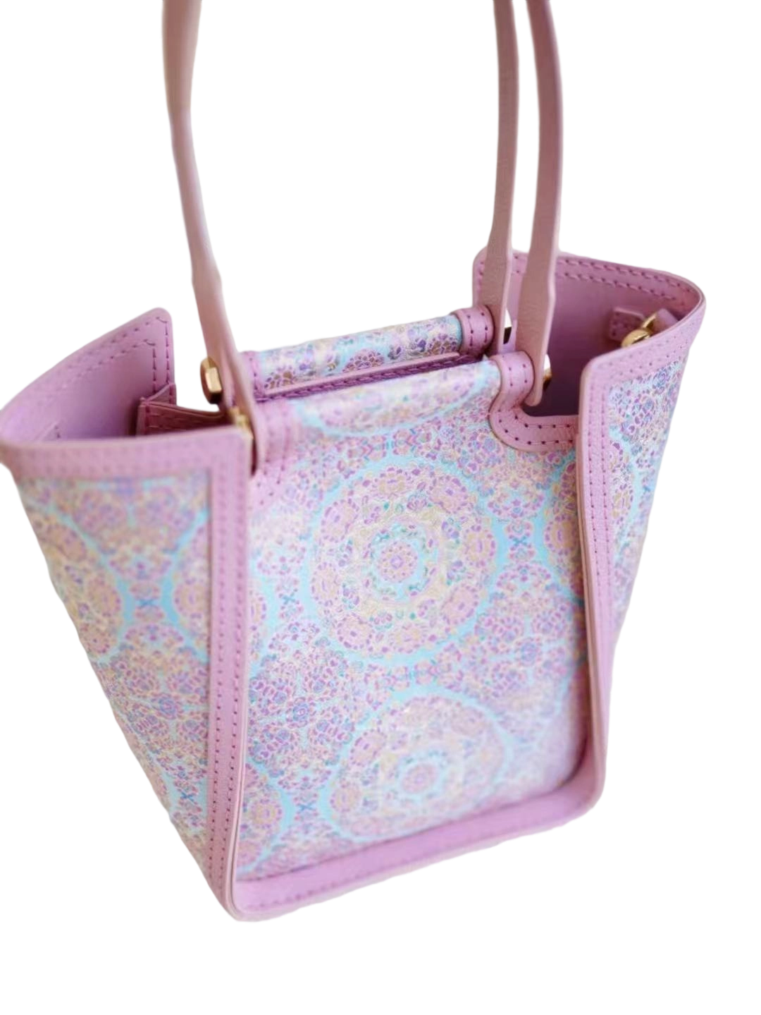 Tote bag-Green-ground Tuanhua Floral Pattern