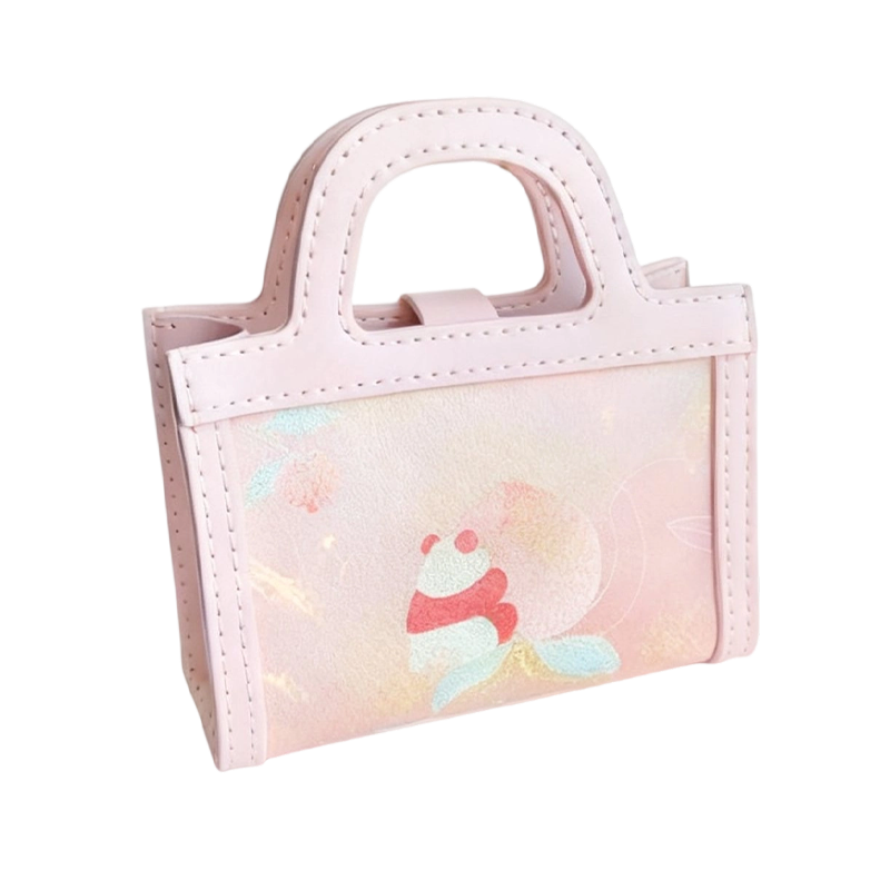 Small Square Bag-Brocade Bear on the Blessing Peach