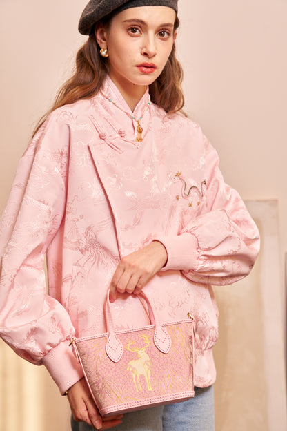 Tote Bag-Harmony of Deer & Bamboo