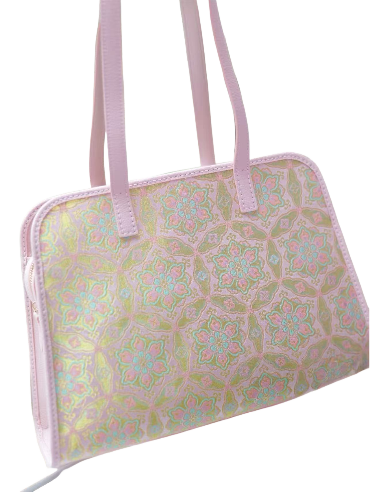 Large Milk Box Bag-Dunhuang Pink-Gilt Treasure Plate