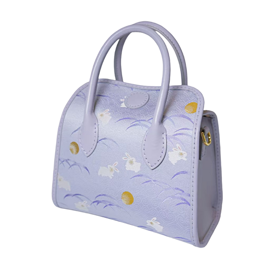 Milk Box Bag - Purple Rabbit Rising in the East