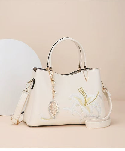 Handheld Bag-Embroidered Fragrant Lily