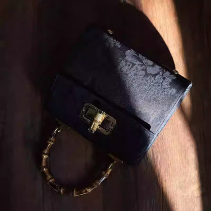 Bamboo Tote-Xiangyun yarn with blue flowers