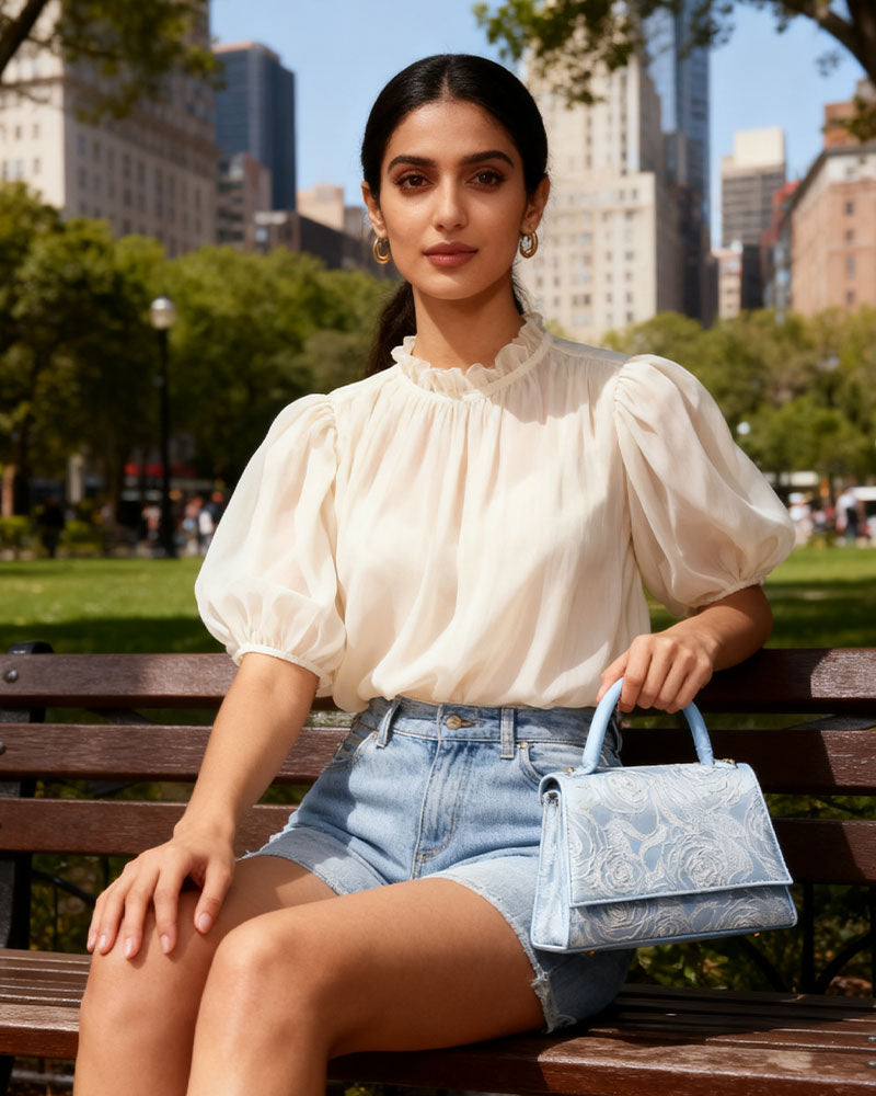 Handheld Bag-Rose pattern bag