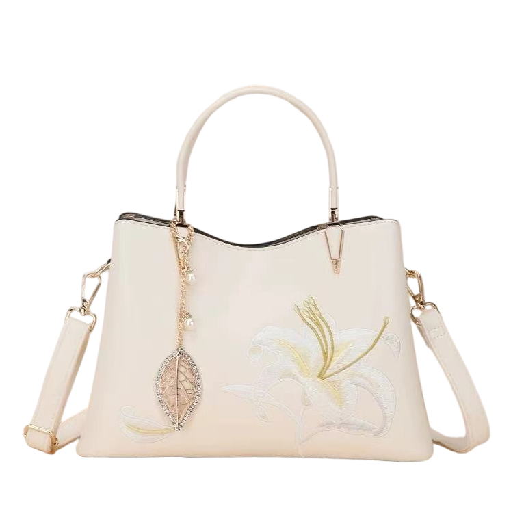 Handheld Bag-Embroidered Fragrant Lily