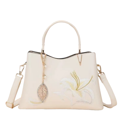Handheld Bag-Embroidered Fragrant Lily