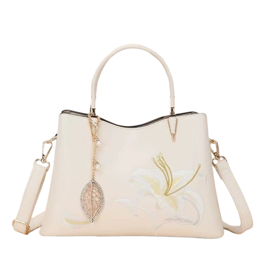 Handheld Bag-Embroidered Fragrant Lily