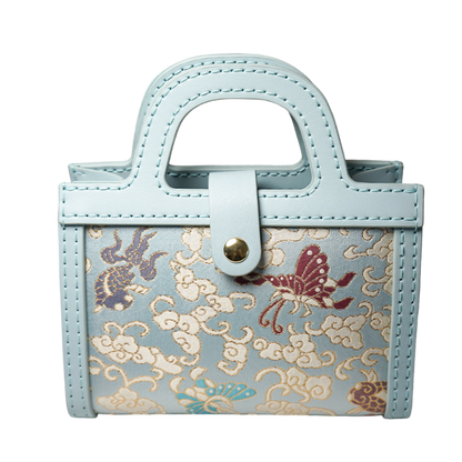Small Square Bag - Goldfish with colorful butterflies