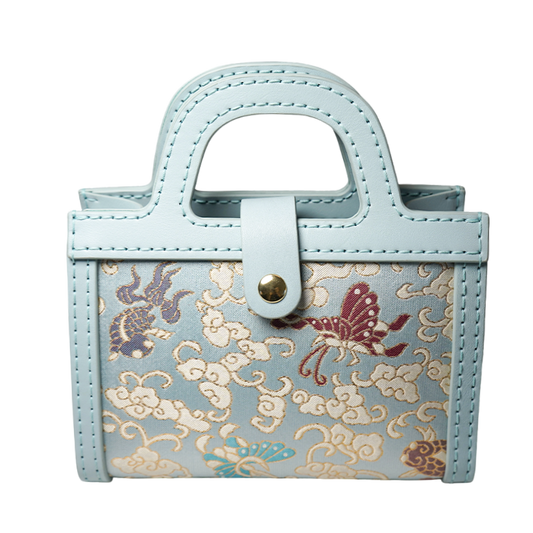 Small Square Bag - Goldfish with colorful butterflies