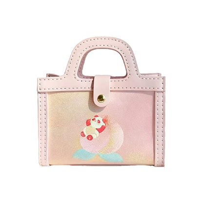 حقيبة مربعة صغيرة - دب بروكار على الخوخ المبارك