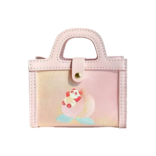 Small Square Bag-Brocade Bear on the Blessing Peach