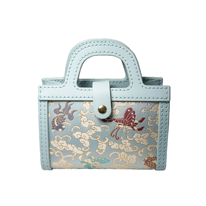 حقيبة مربعة صغيرة - سمكة ذهبية مع فراشات ملونة