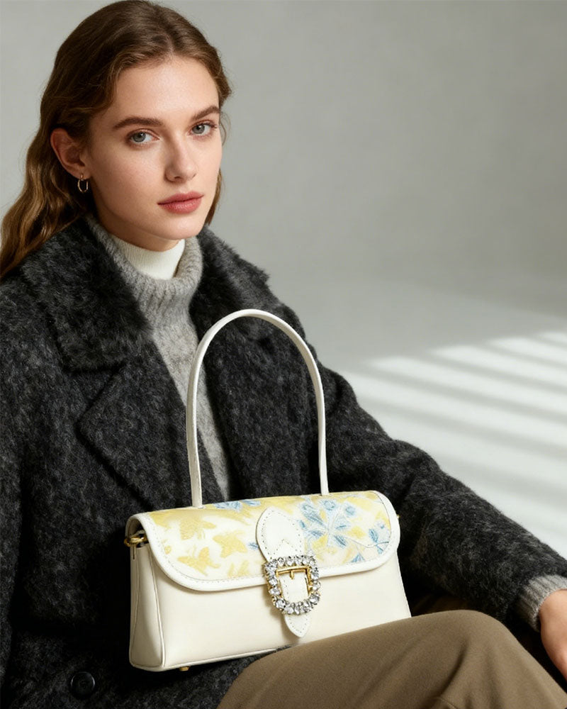 Baguette bag- Flowering Peach Butterfly