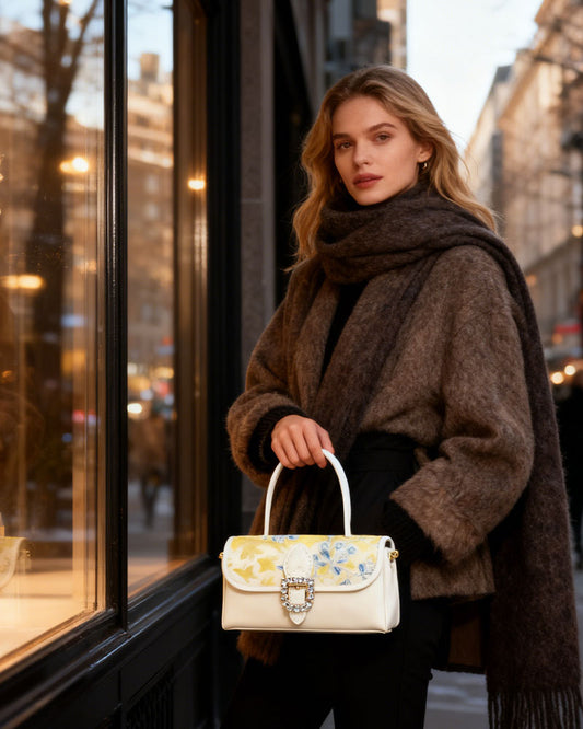 Baguette bag- Flowering Peach Butterfly