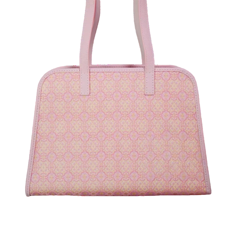 حقيبة حليب كبيرة بنقشة النصر الوردي