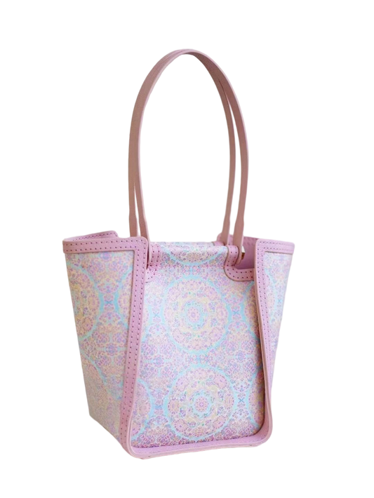 Tote bag-Green-ground Tuanhua Floral Pattern