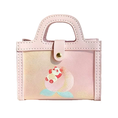 Small Square Bag-Brocade Bear on the Blessing Peach